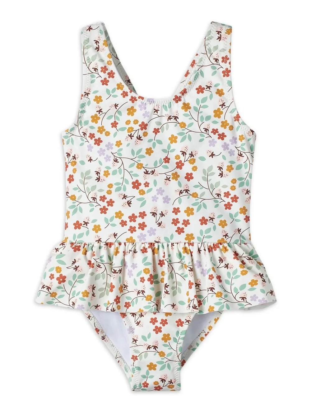 Modern Moments by Gerber Toddler Girl Swimsuit 4T Boho Floral Ruffle One-Piece